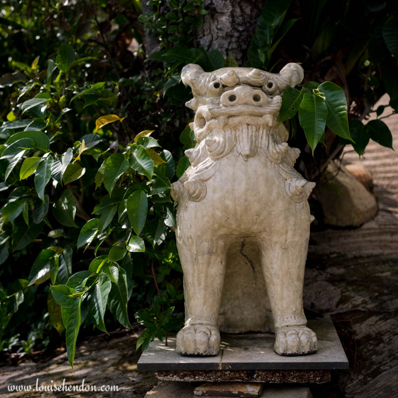 shisas lion dog statues yomitan pottery village okinawa japan