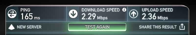 Wifi internet speed test at Kaweh Cafe, Chiang Mai, Thailand