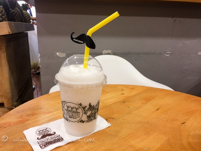 Coconut smoothie at Fruiturday, Chiang Mai, Thailand